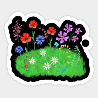 botanical bright flowers on the theme of ecology Sticker